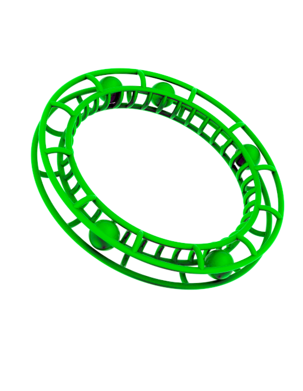 Cyrcus Rollercoaster bracciale nylon nero stampa 3D