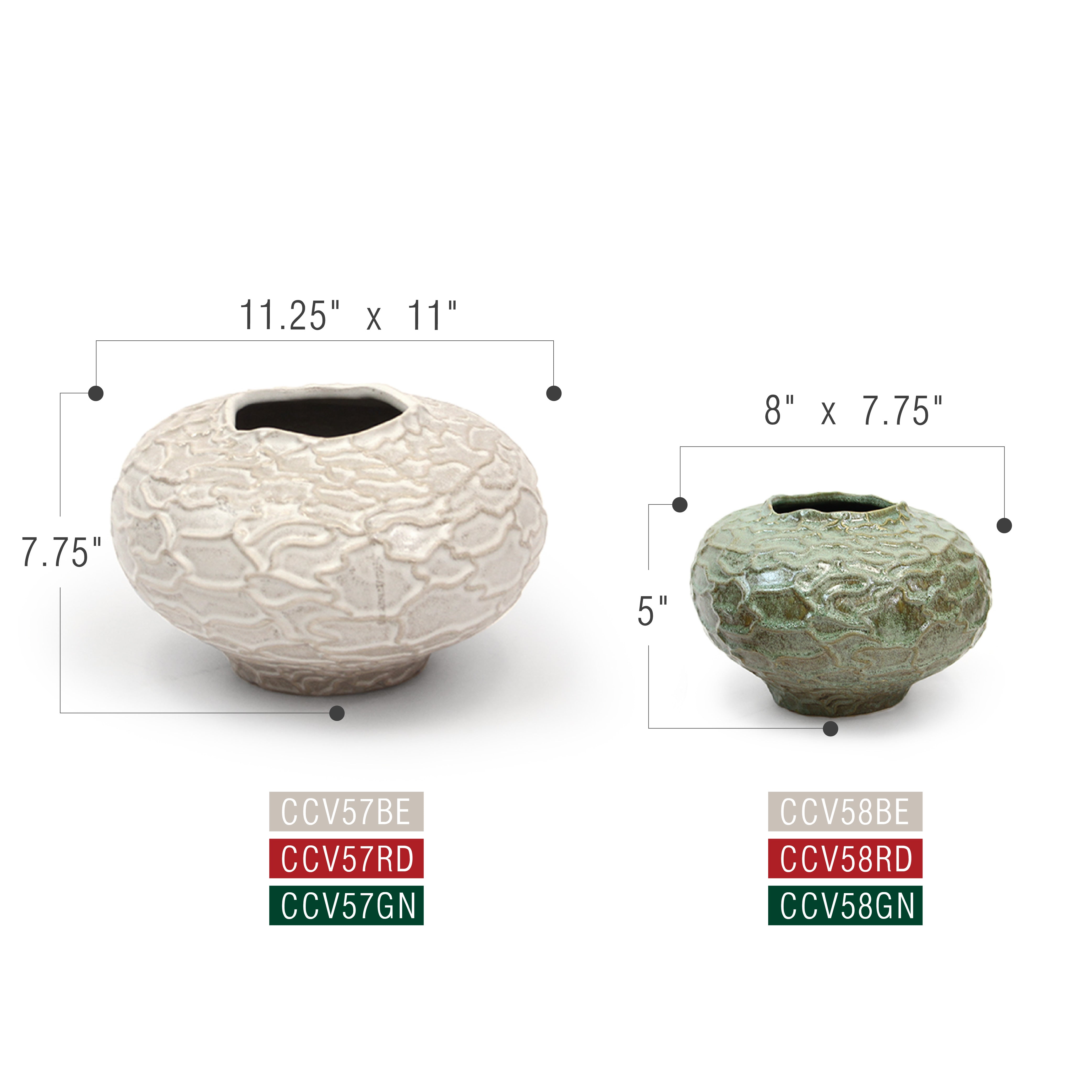 Galore Home Ovalo CCV57 vaso ceramica verde grande