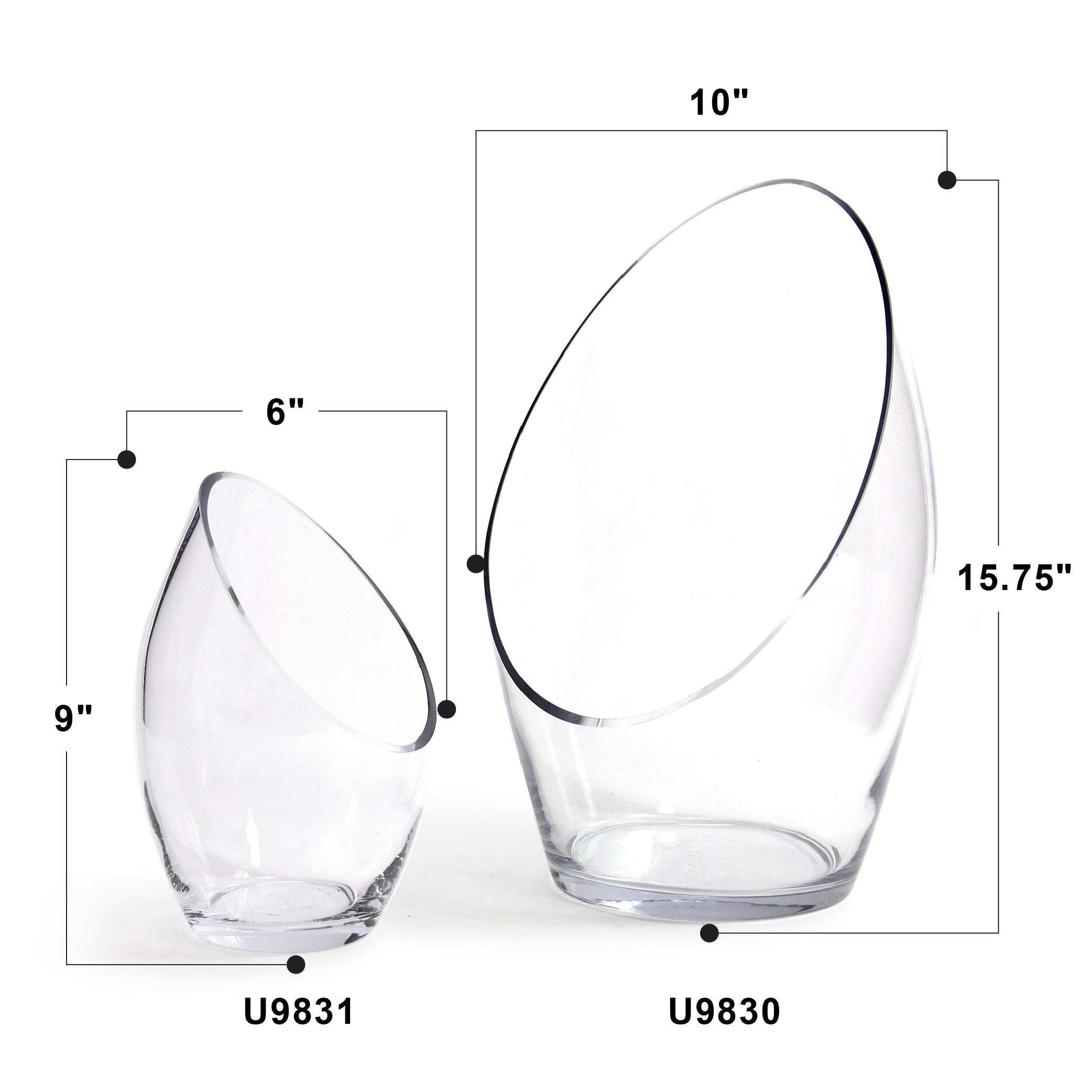 Galore Home U9830 vaso vetro ovale Large trasparente
