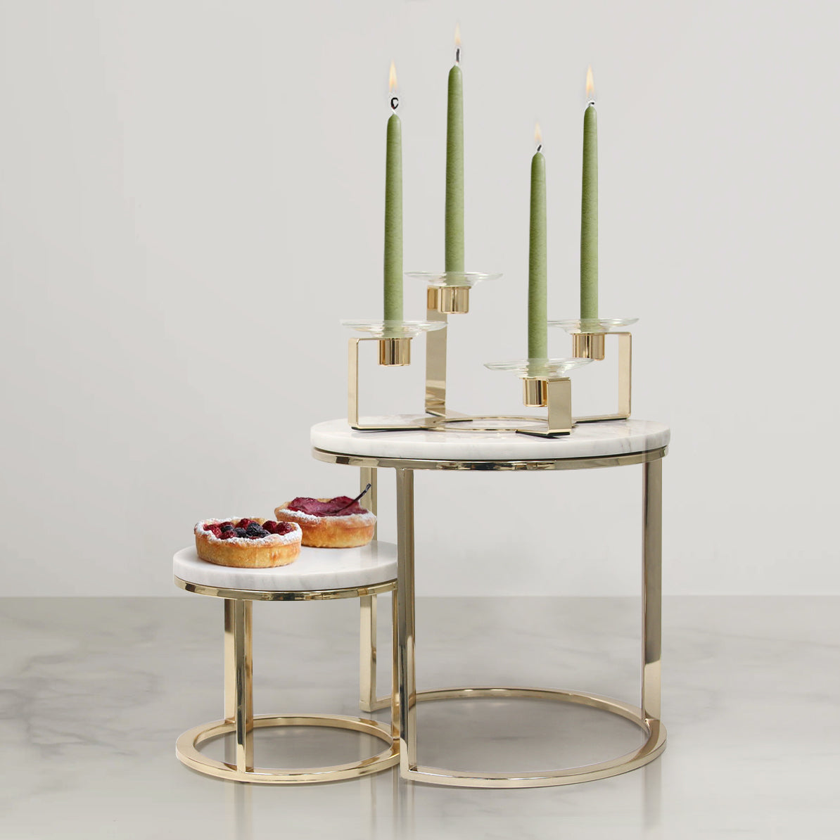 Galore Home Marble Alzata Marmo Set 2 Pezzi