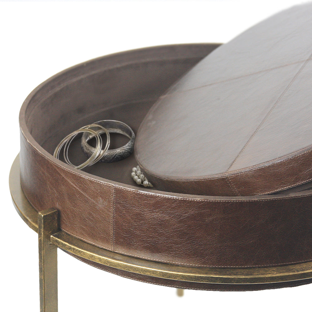 Galore Home Leather tavolino pelle con contenitore
