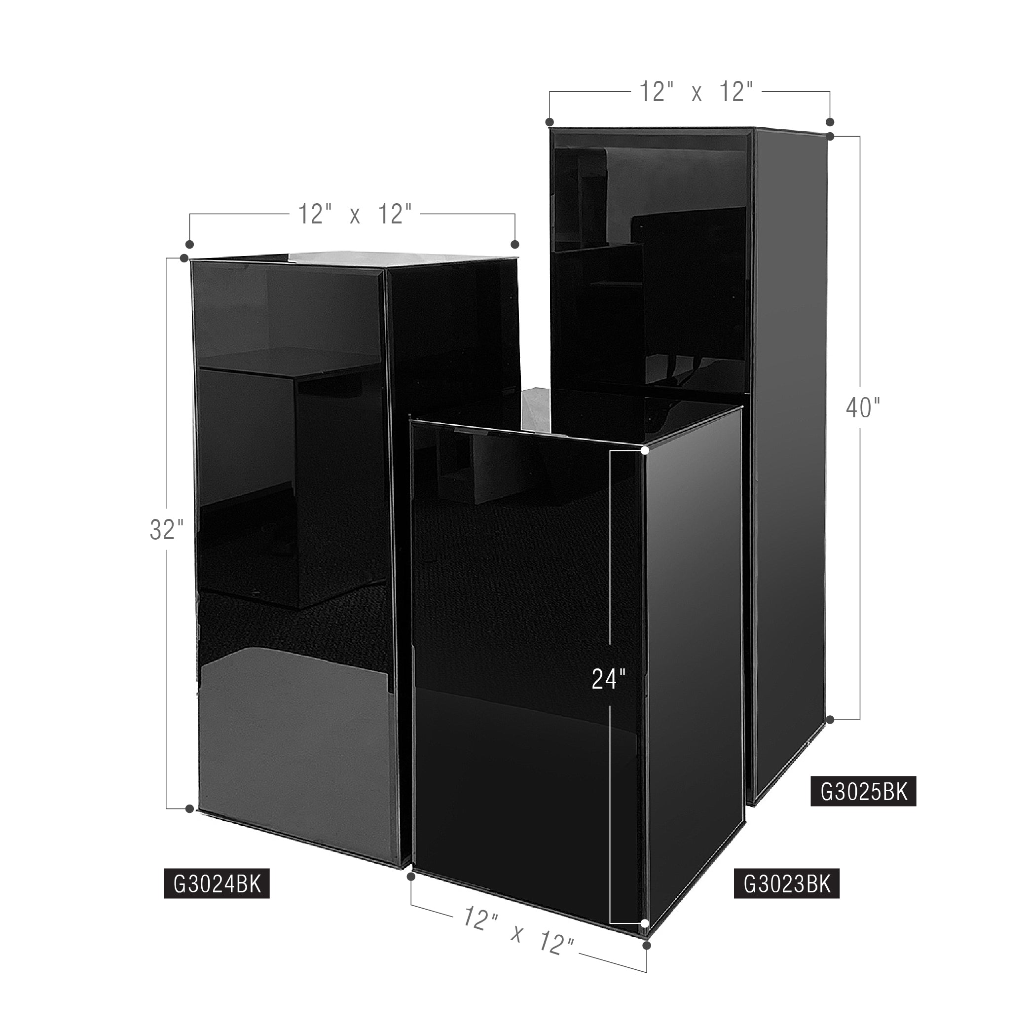 Galore Home G3034 colonna vetro nero h 50 cm