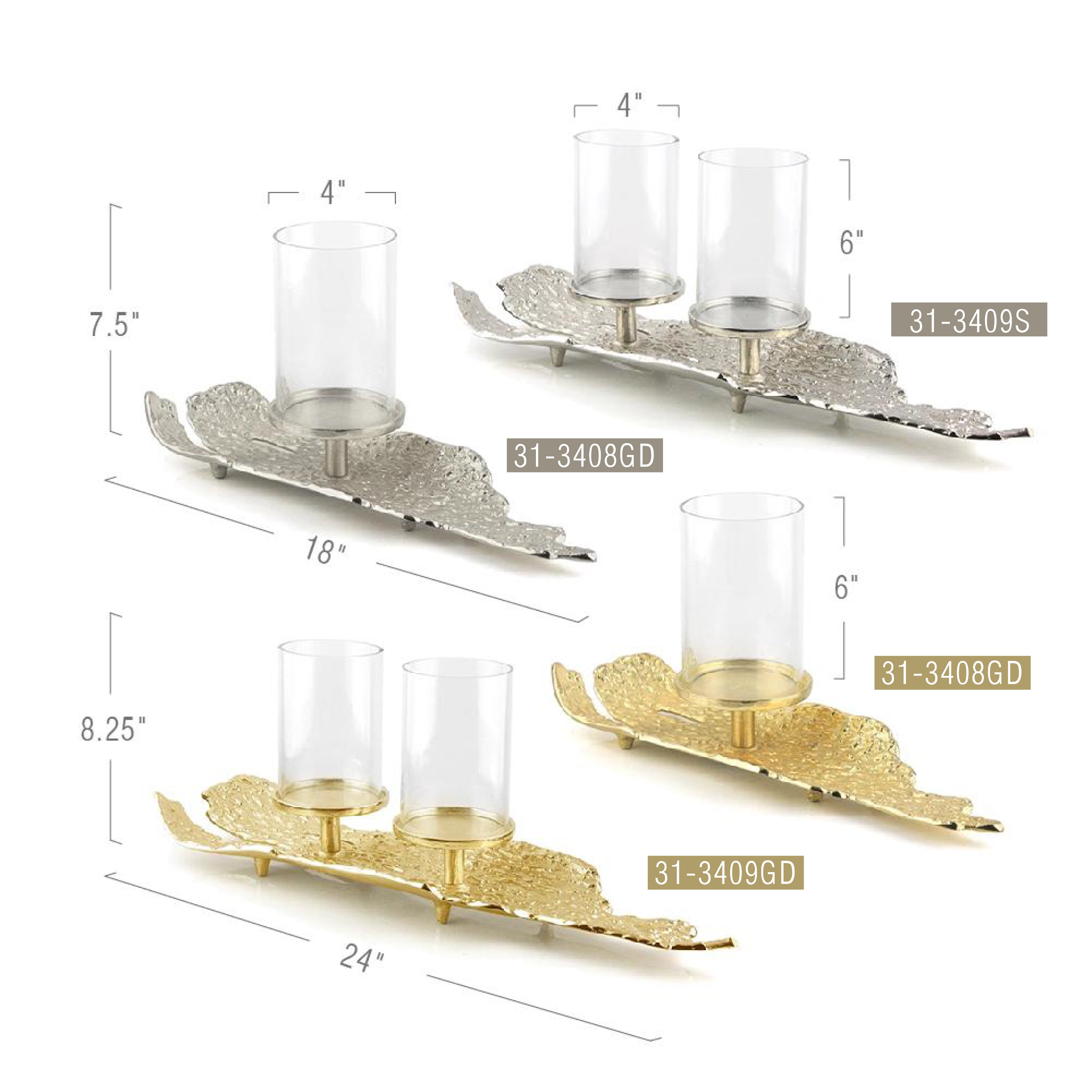 Galore Home Lava Portacandele Oro Small 19 cm