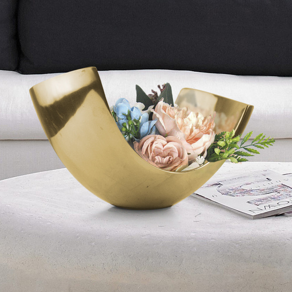 Galore Home Metal Curve vaso alluminio lucidato