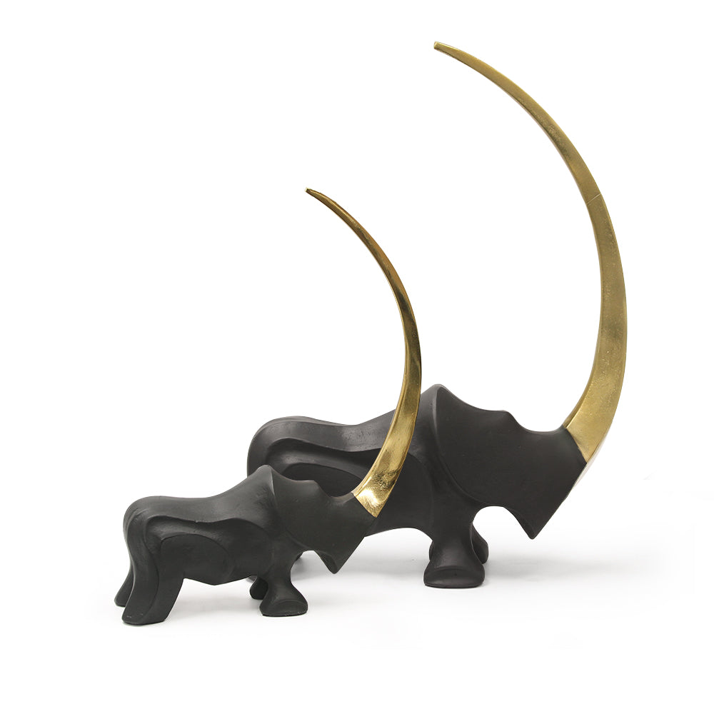 Galore Home Crescent Rhino Scultura Alluminio Large