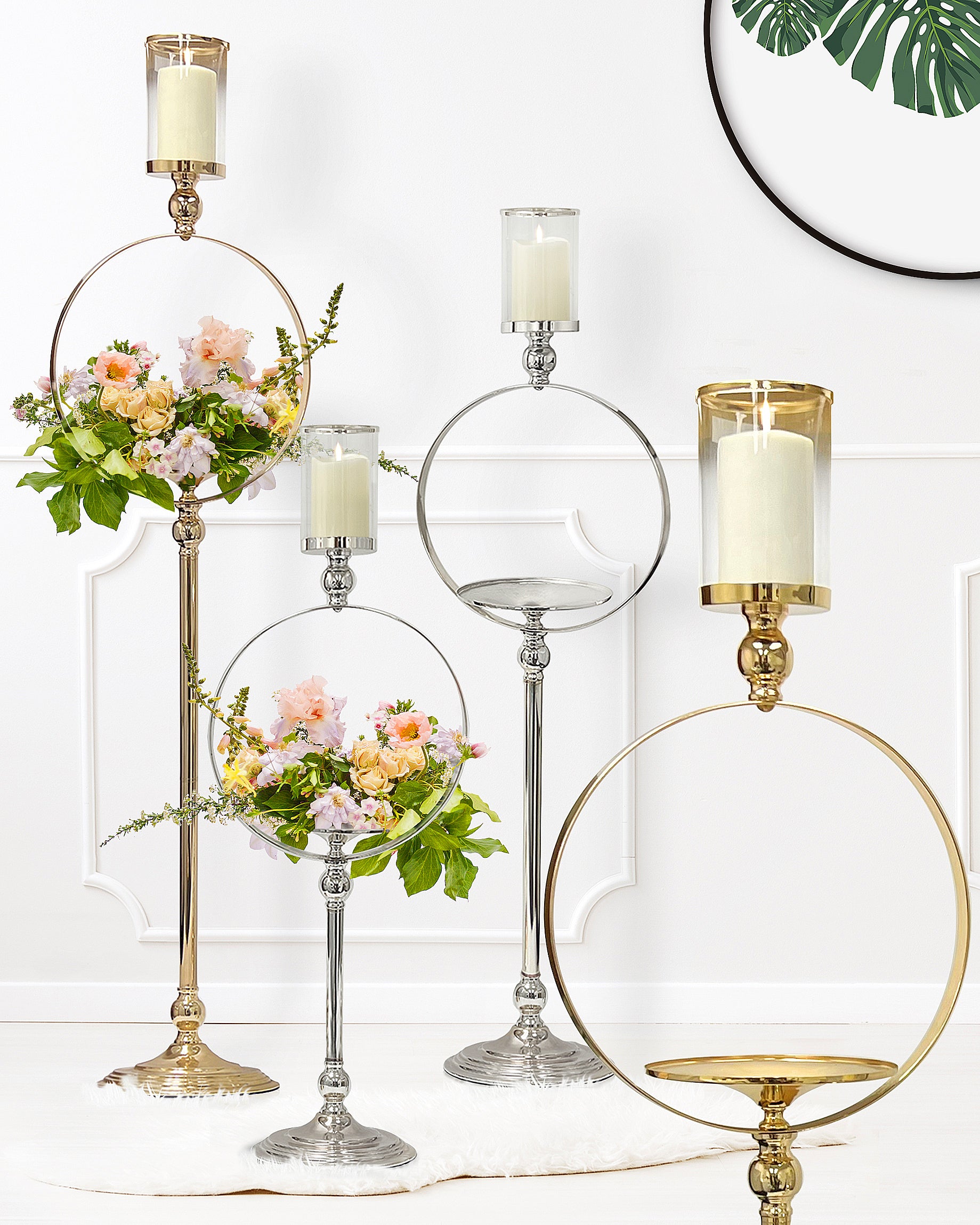 Galore Home Halo portacandele pavimento oro M