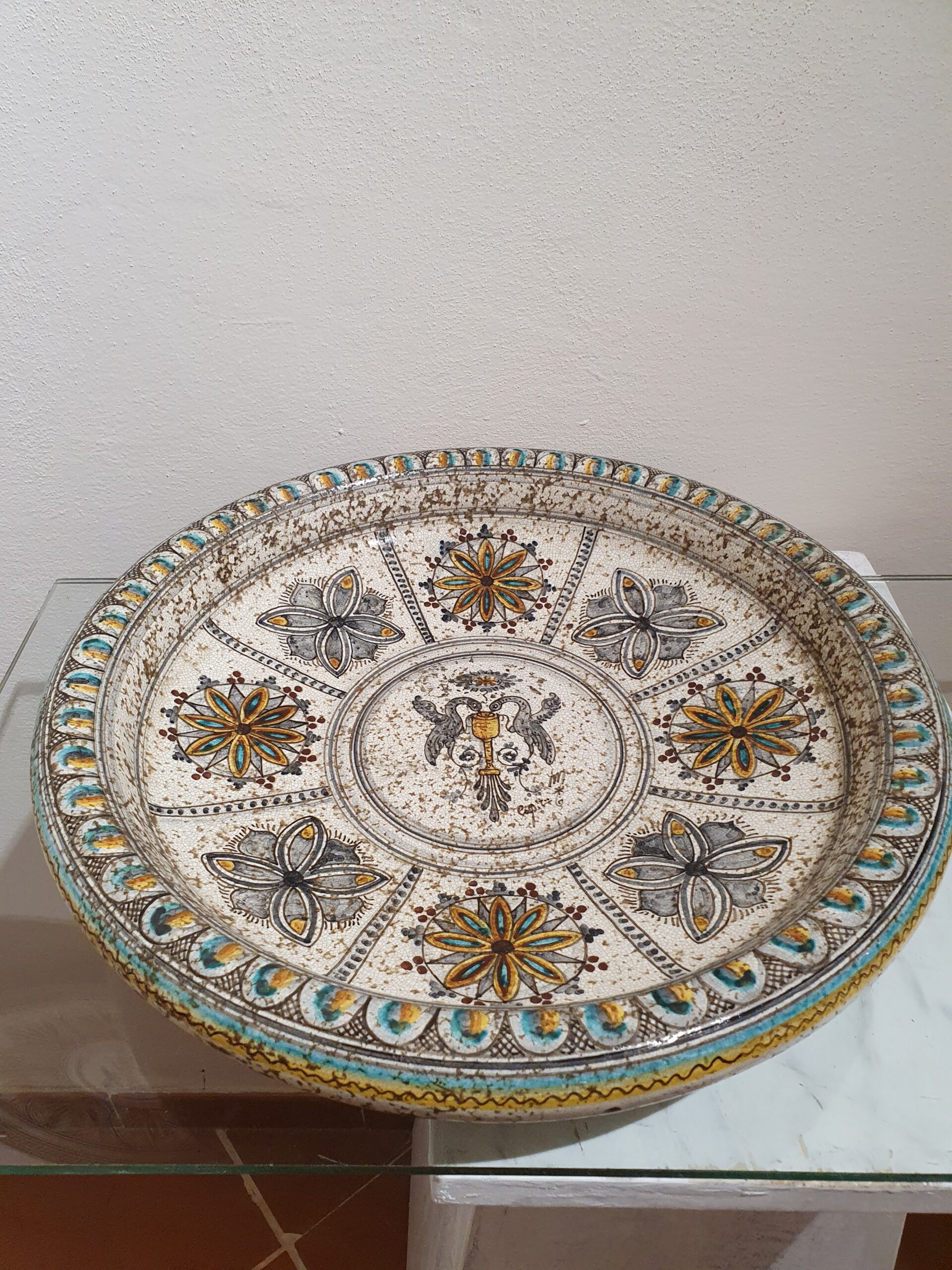Ceramiche Capitini Colombe piatto ceramica disegno unico