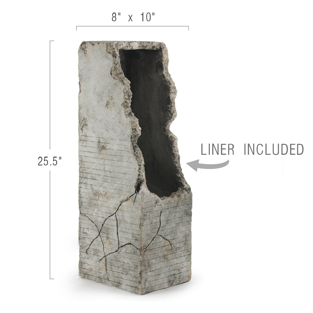 Galore Home Precipice vaso da terra piccolo 40 cm resina