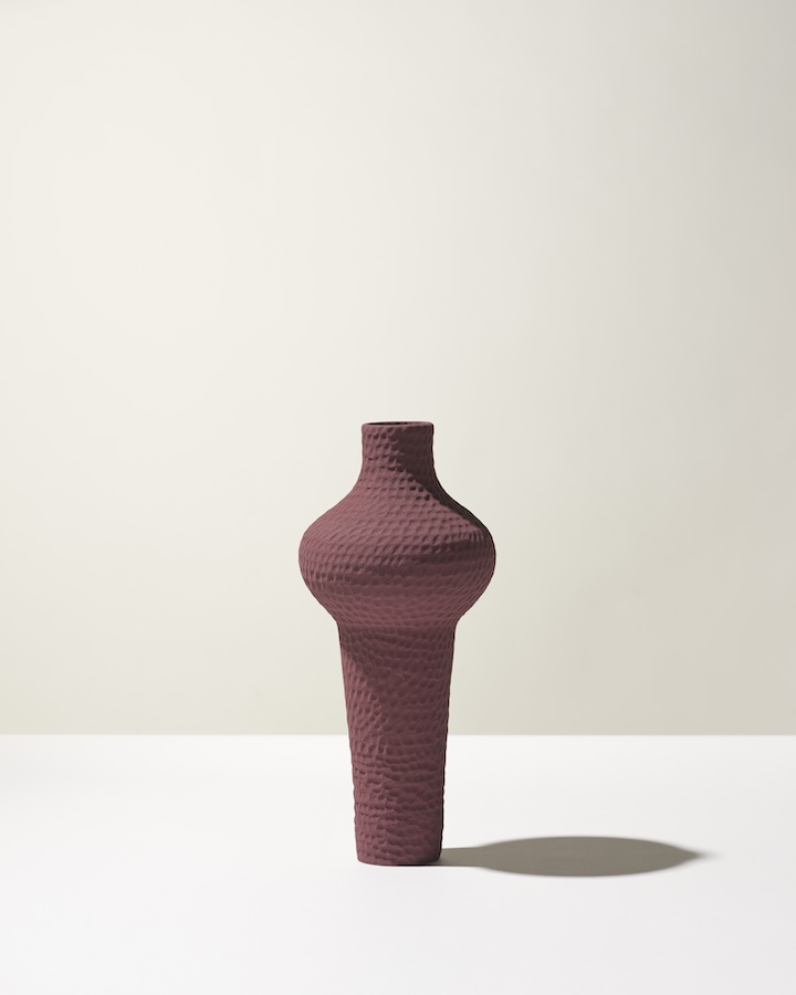 Ceramica Gatti 1928 Battuti Theta CB101 vaso burgundy mat