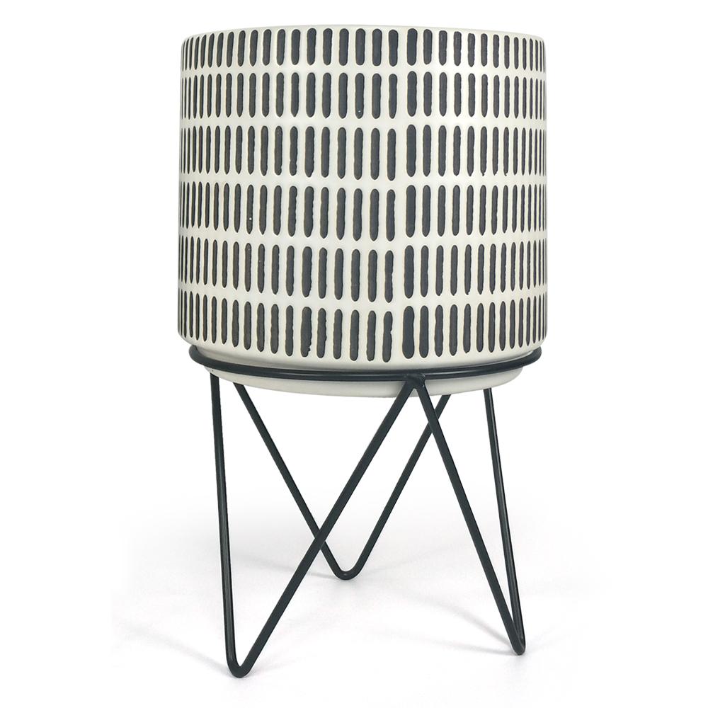 Galore Home vaso ceramica con supporto metallo small 20 cm