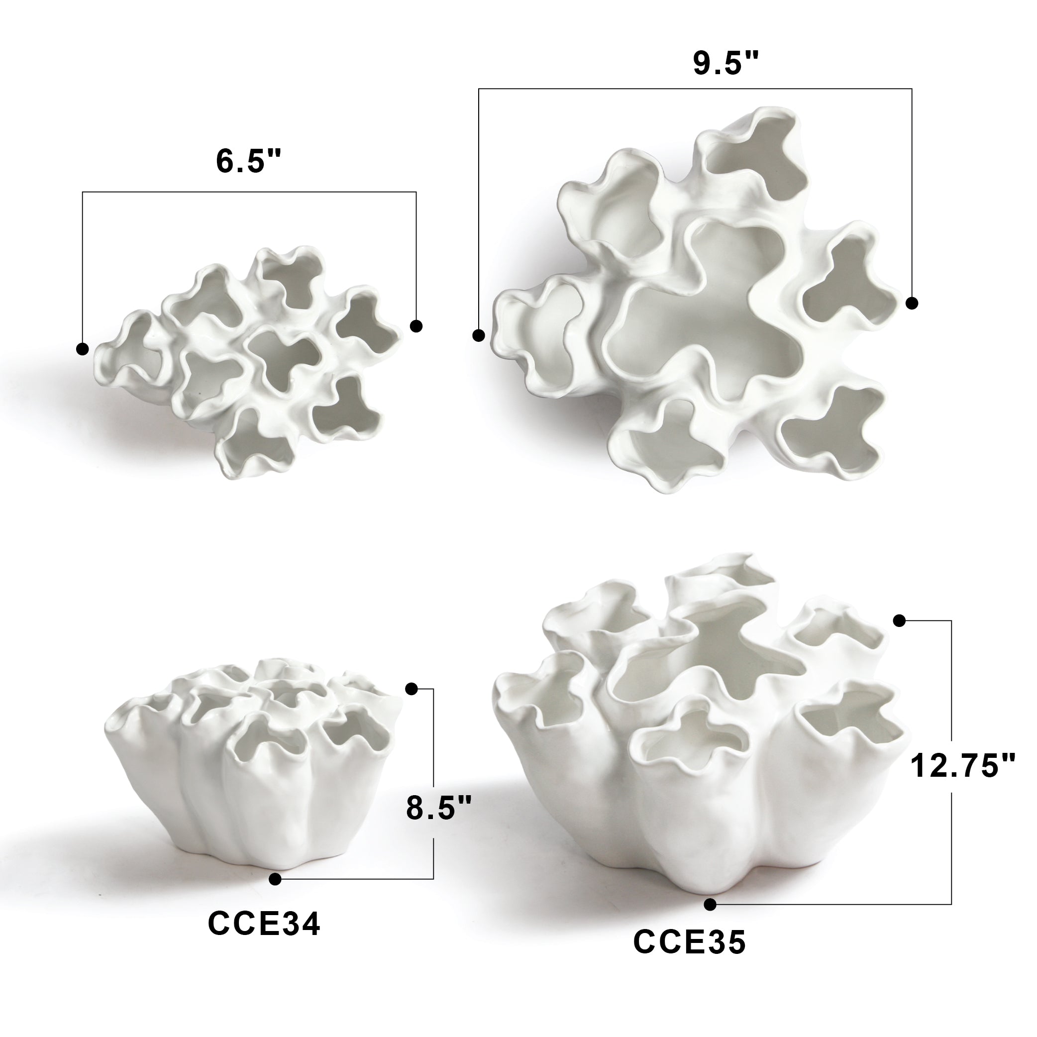 Galore Home Fleur Cluster CCE35 vaso bianco grande