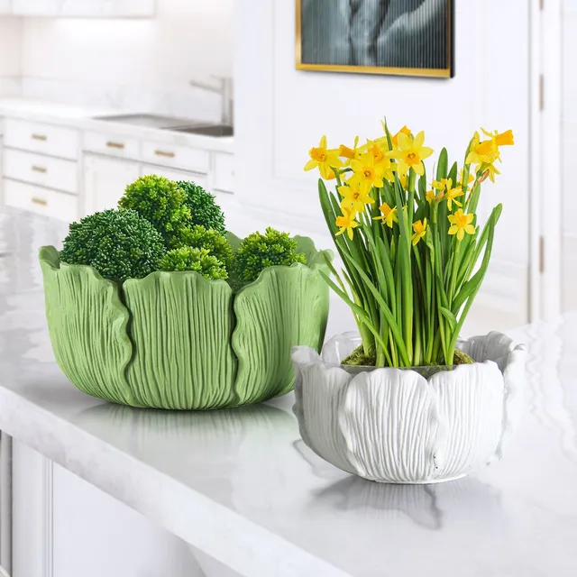 Galore Home Leaf Reverie CDG26 vaso ceramica verde large