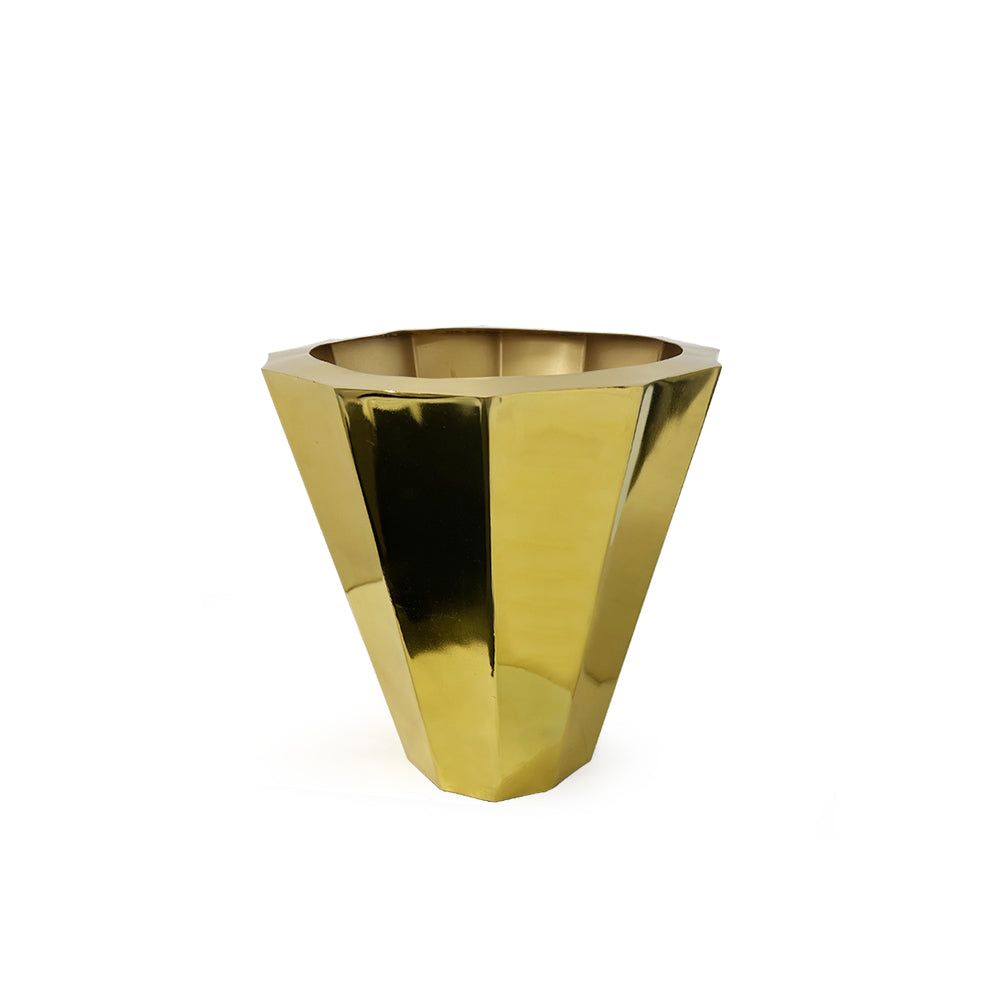 Galore Home Geometric fioriera bassa in alluminio oro