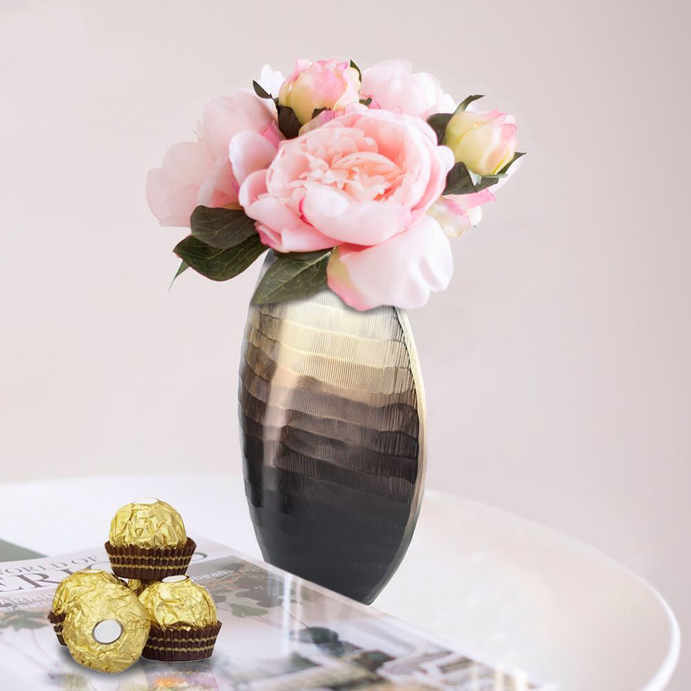 Galore Home Metal Flower vaso alluminio Small sfumato