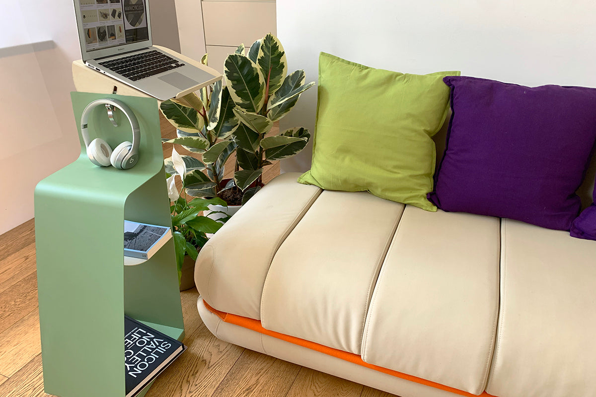 Cyrcus Design Servoletto comodino beige verde acciaio
