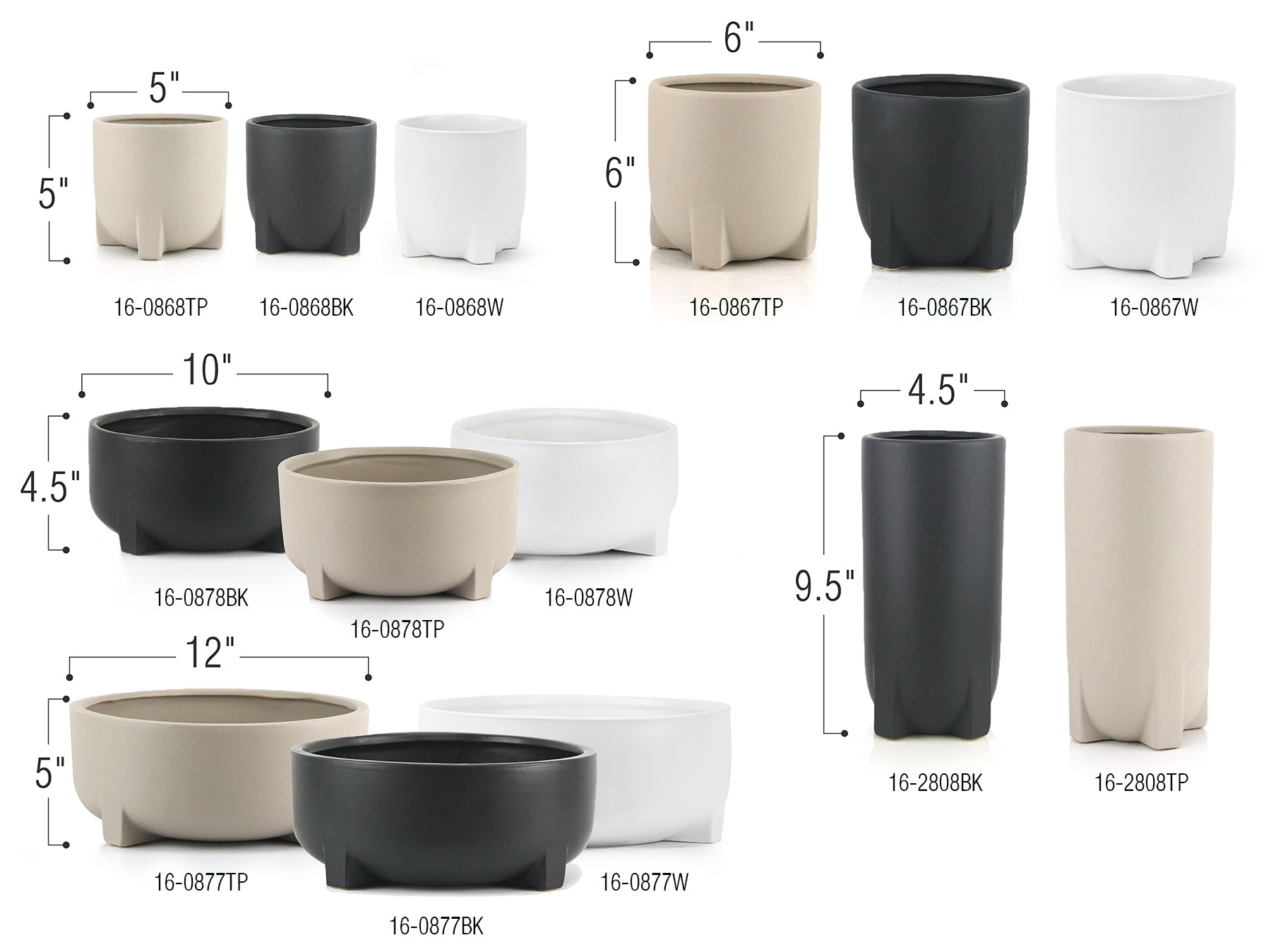 Galore Home Tranquility vaso ceramica nero Small