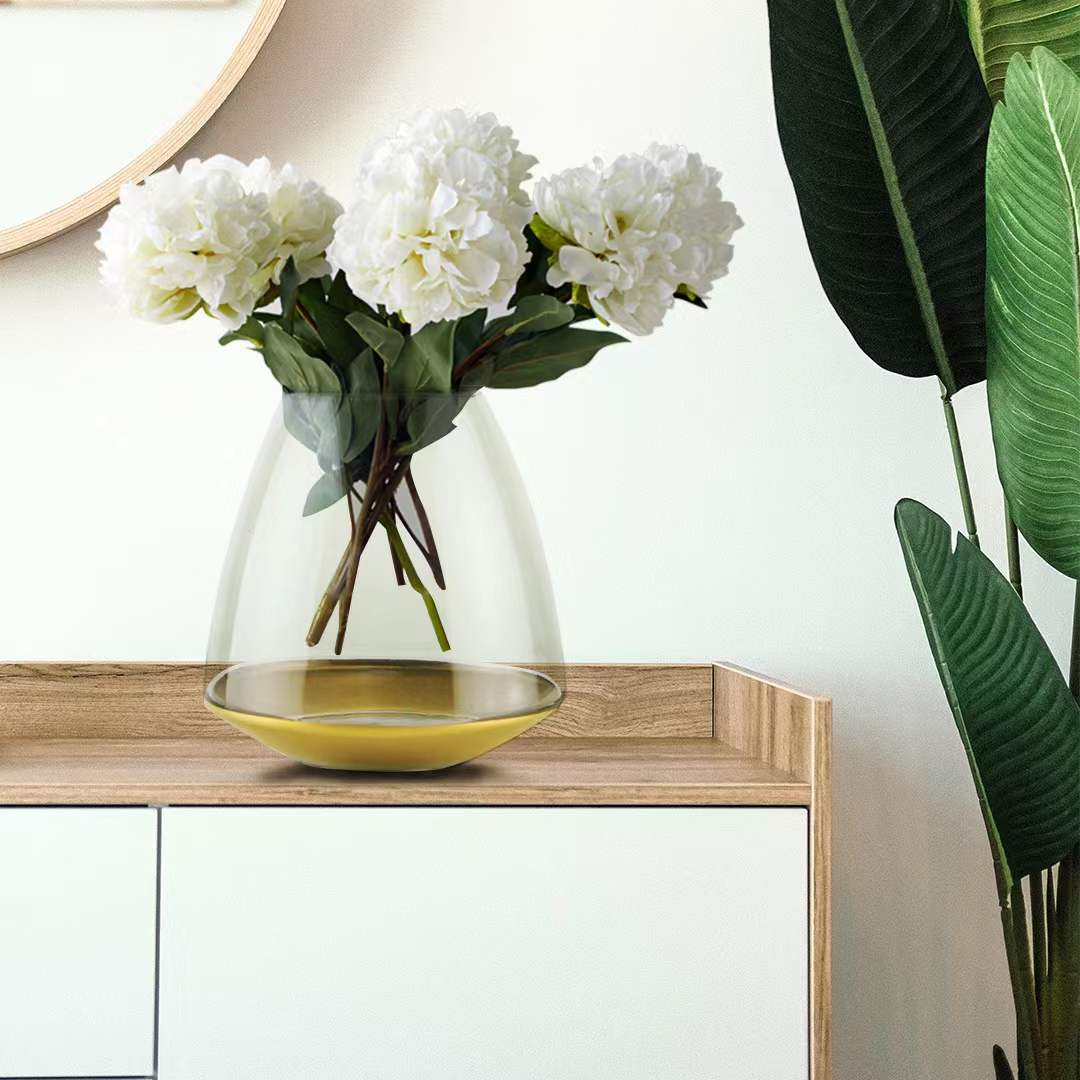 Galore Home Chelidonian Vaso Vetro Grigio Oro Small