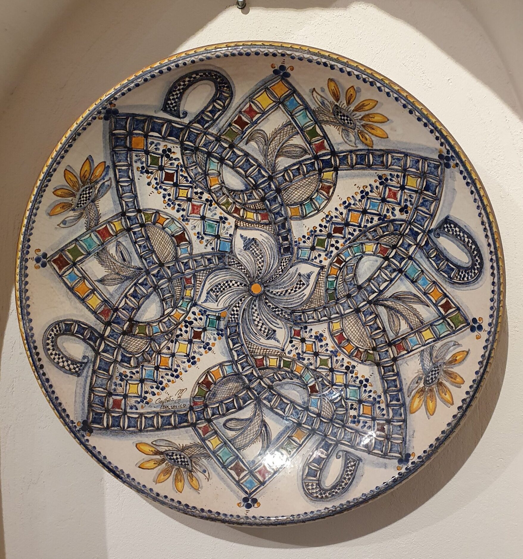 Ceramiche Capitini Parete piatto ceramica esemplare unico