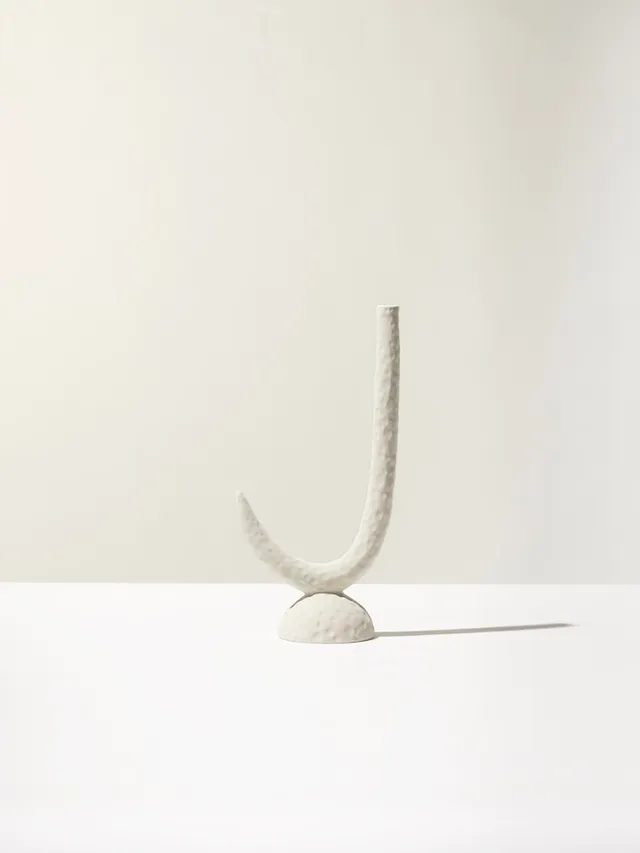 Ceramica Gatti 1928 Battuti Kappa candeliere 46 cm bianco