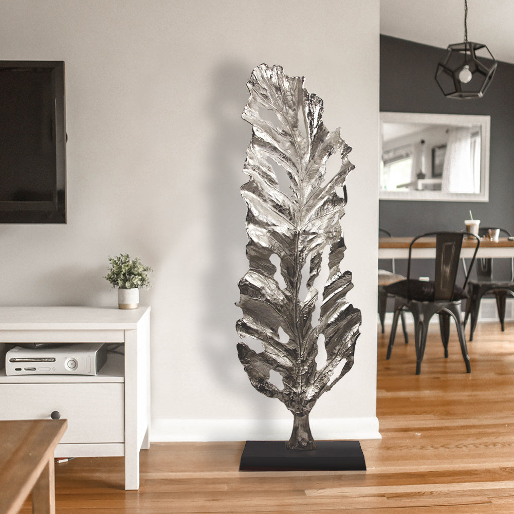 Galore Home Foglia scultura metallo oro grande 185 cm