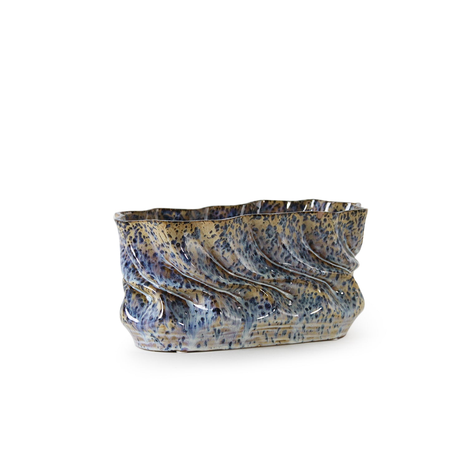 Galore Home Ocean Tides vaso blu ovale piccolo