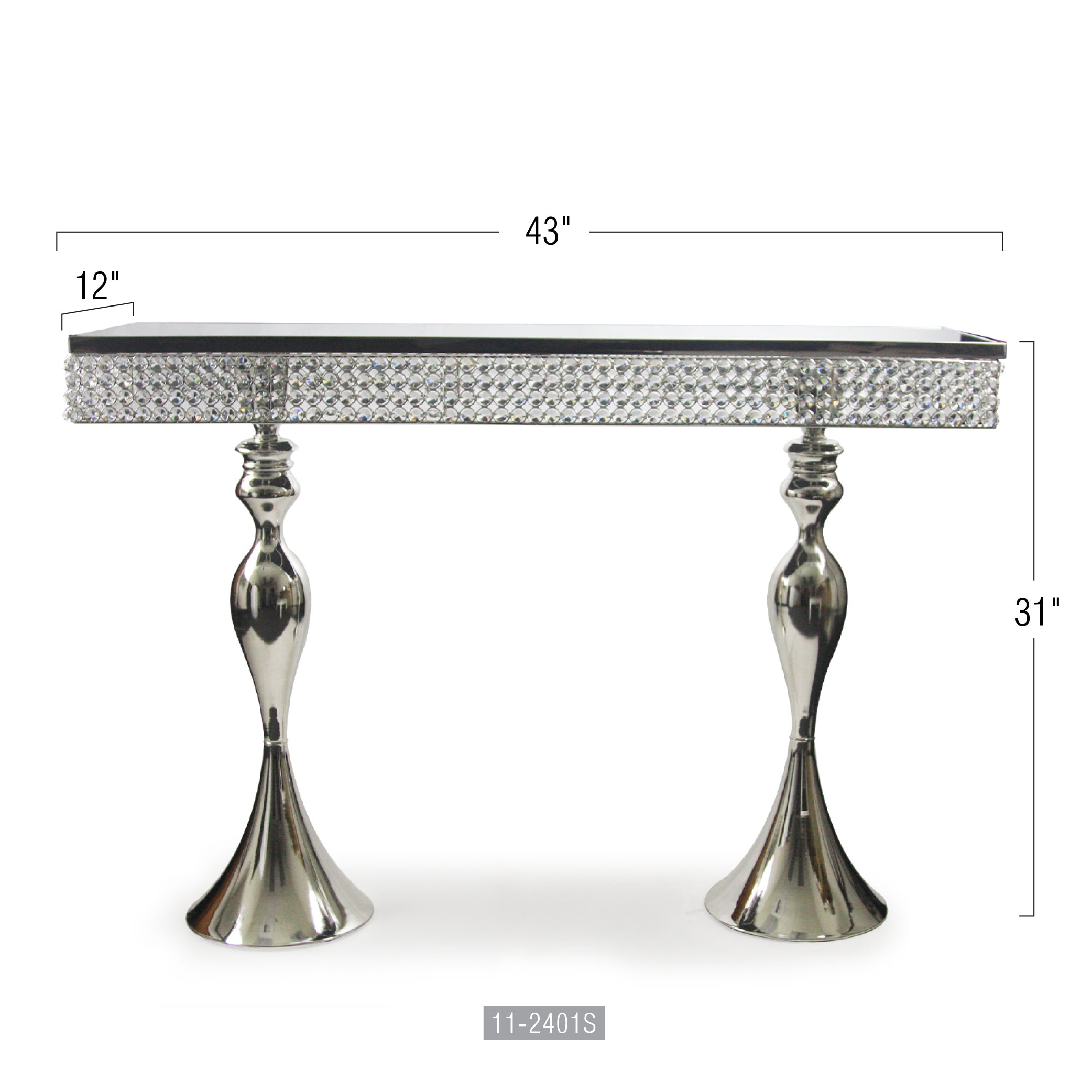 Galore Home Crystal Console Table consolle specchiata