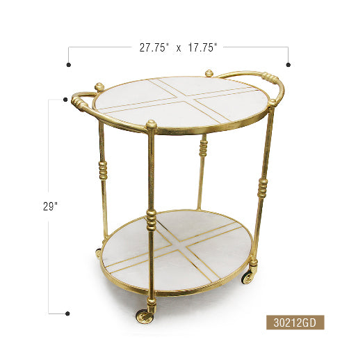 Galore Home Bar Cart carrello bar marmo alluminio