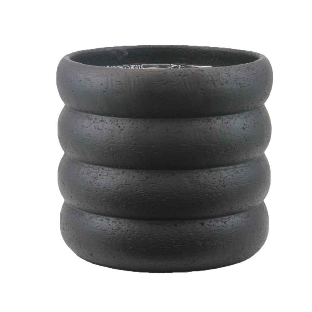 Galore Home Rounded Terra cachepot grande nero cemento