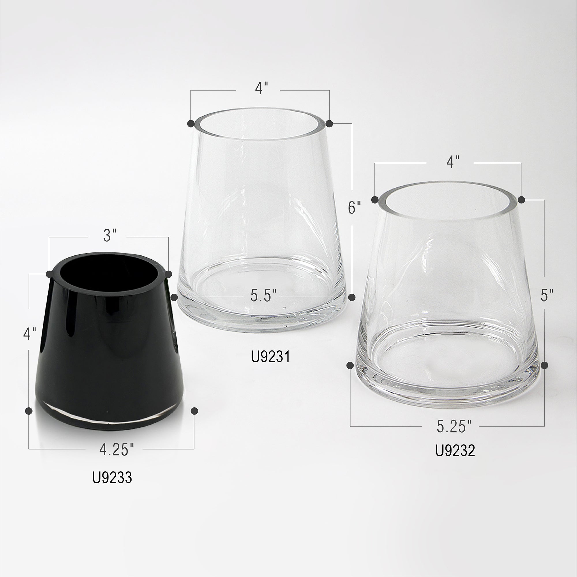 Galore Home Premium vaso vetro nero large
