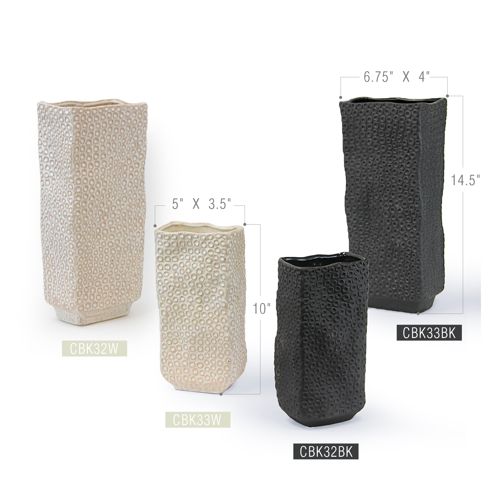 Galore Home Tranquility vaso ceramica bianco piccolo