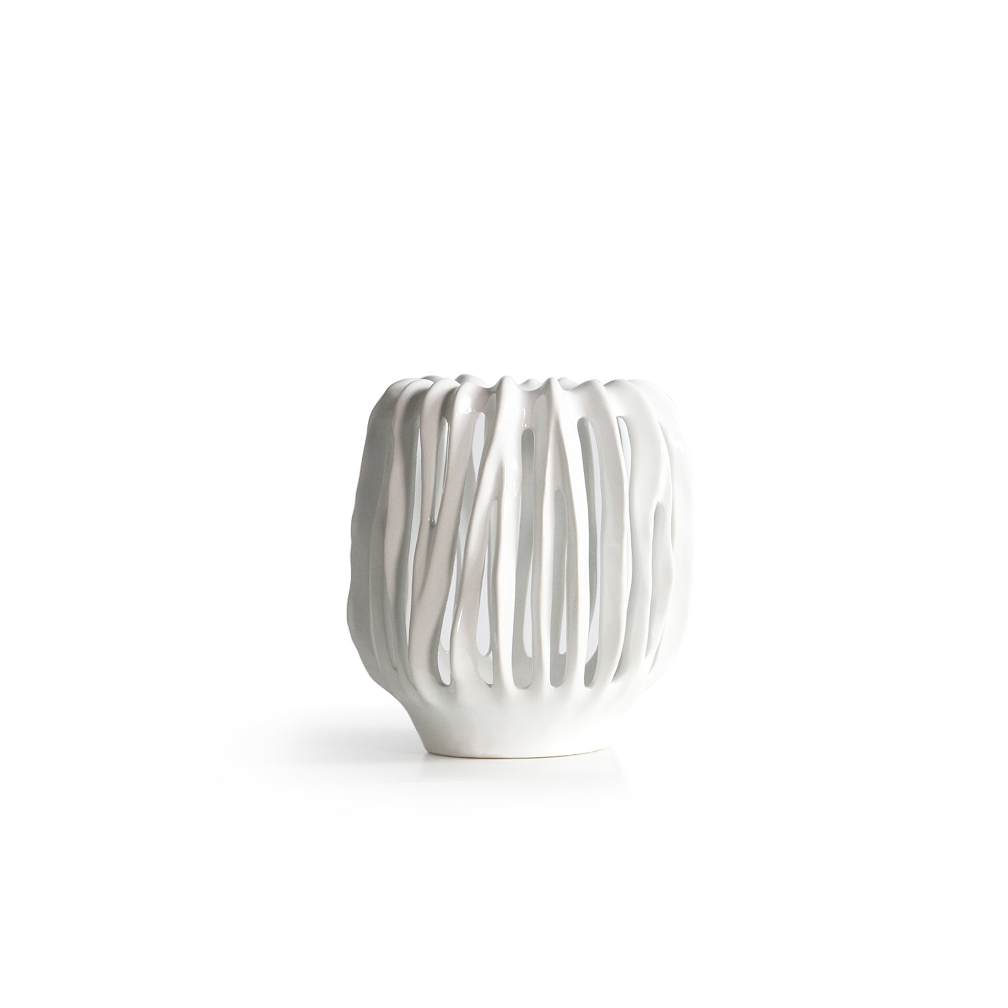 Galore Home Lumen CCV64 vaso ceramica bianca traforato