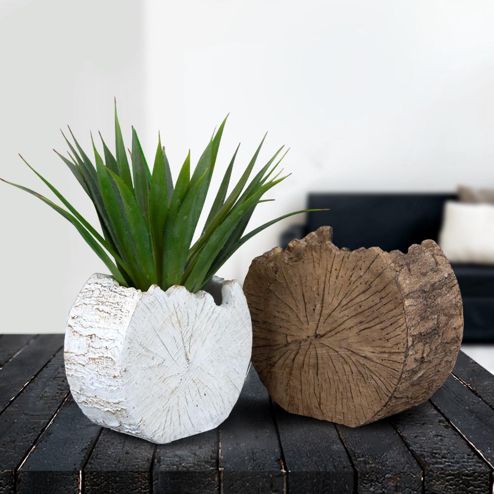 Galore Home Trunk Vaso Ceramica Piccolo Legno