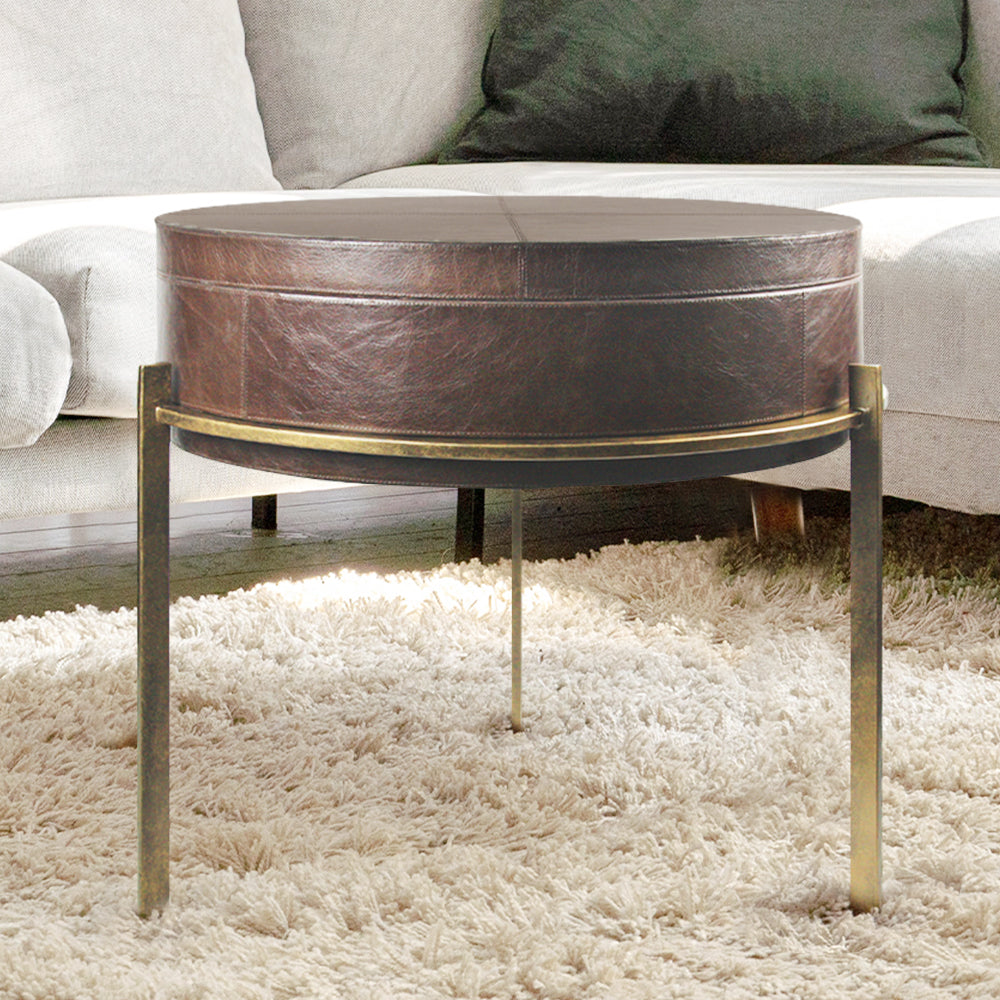 Galore Home Leather tavolino pelle con contenitore