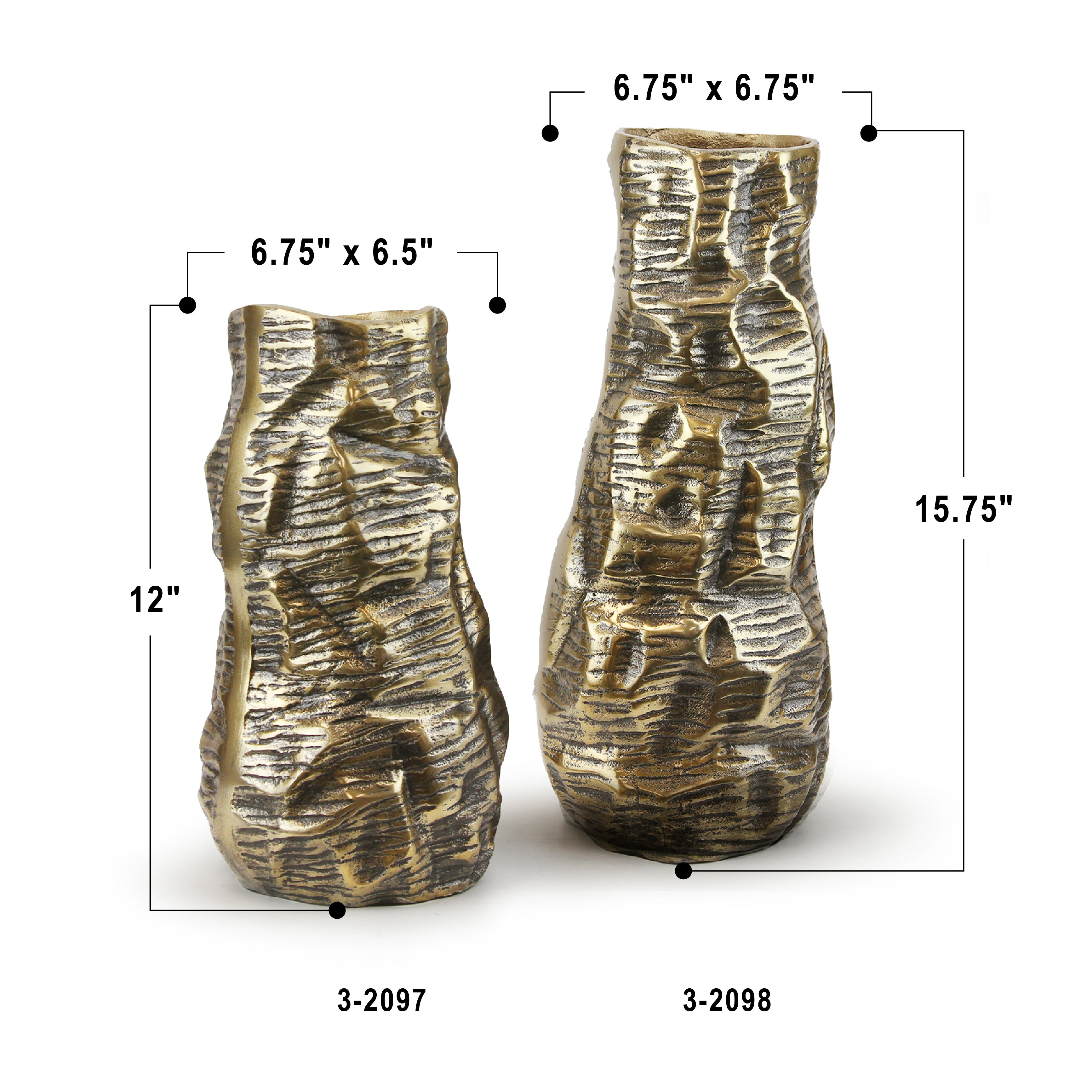 Galore Home Molten Vaso Alluminio Oro Antico Small
