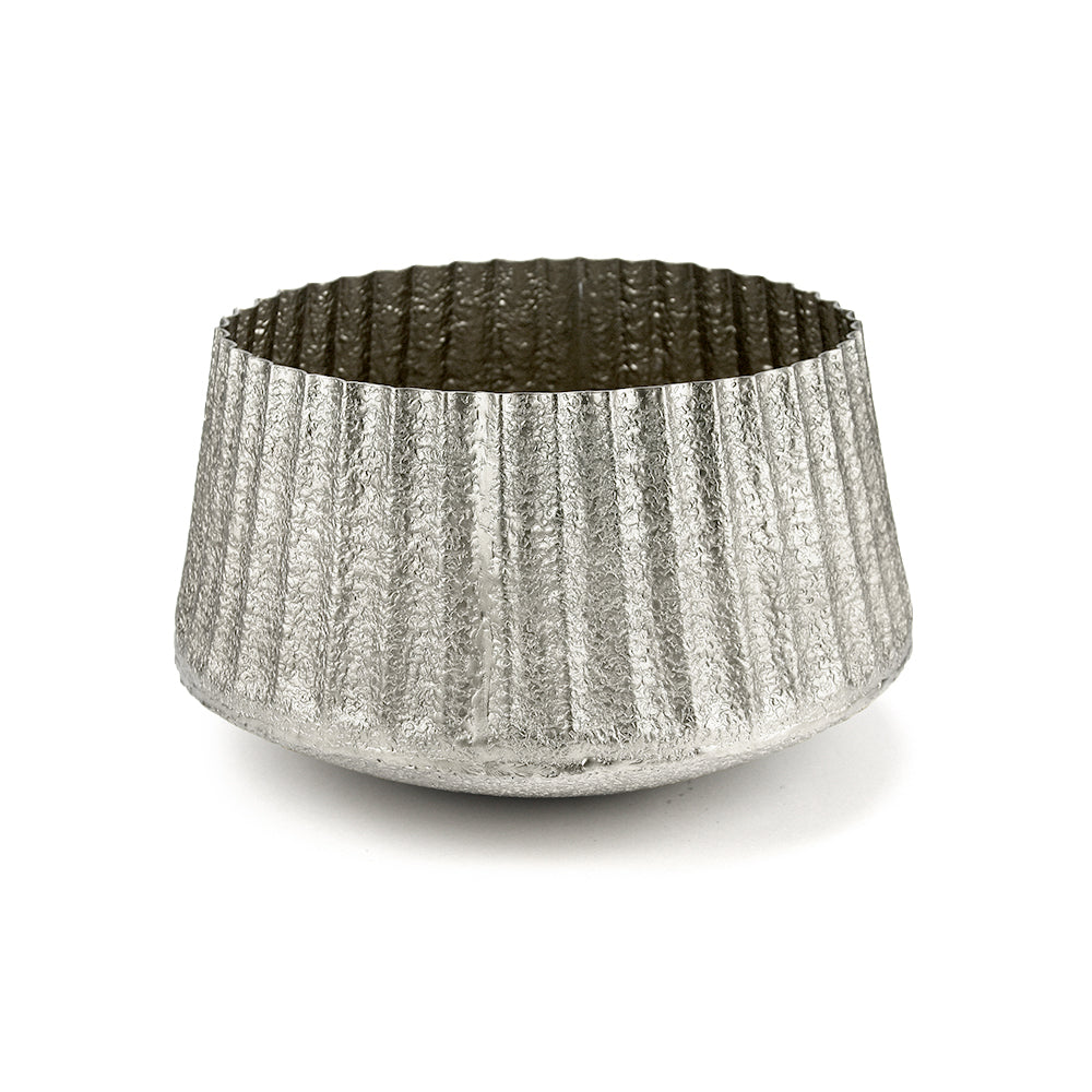 Galore Home Kuchen Cachepot in Alluminio Small Argento Opaco