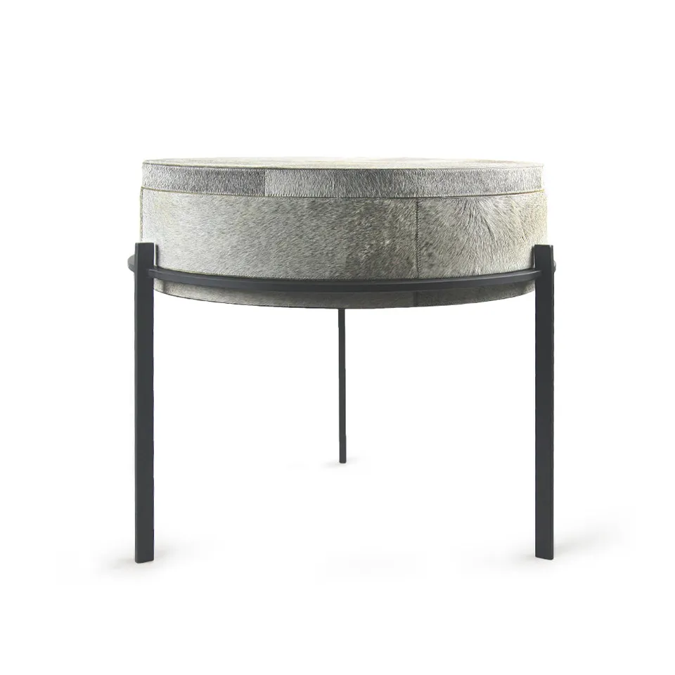 Galore Home Frosted Leather Tavolino Pelle Contenitore 58 cm