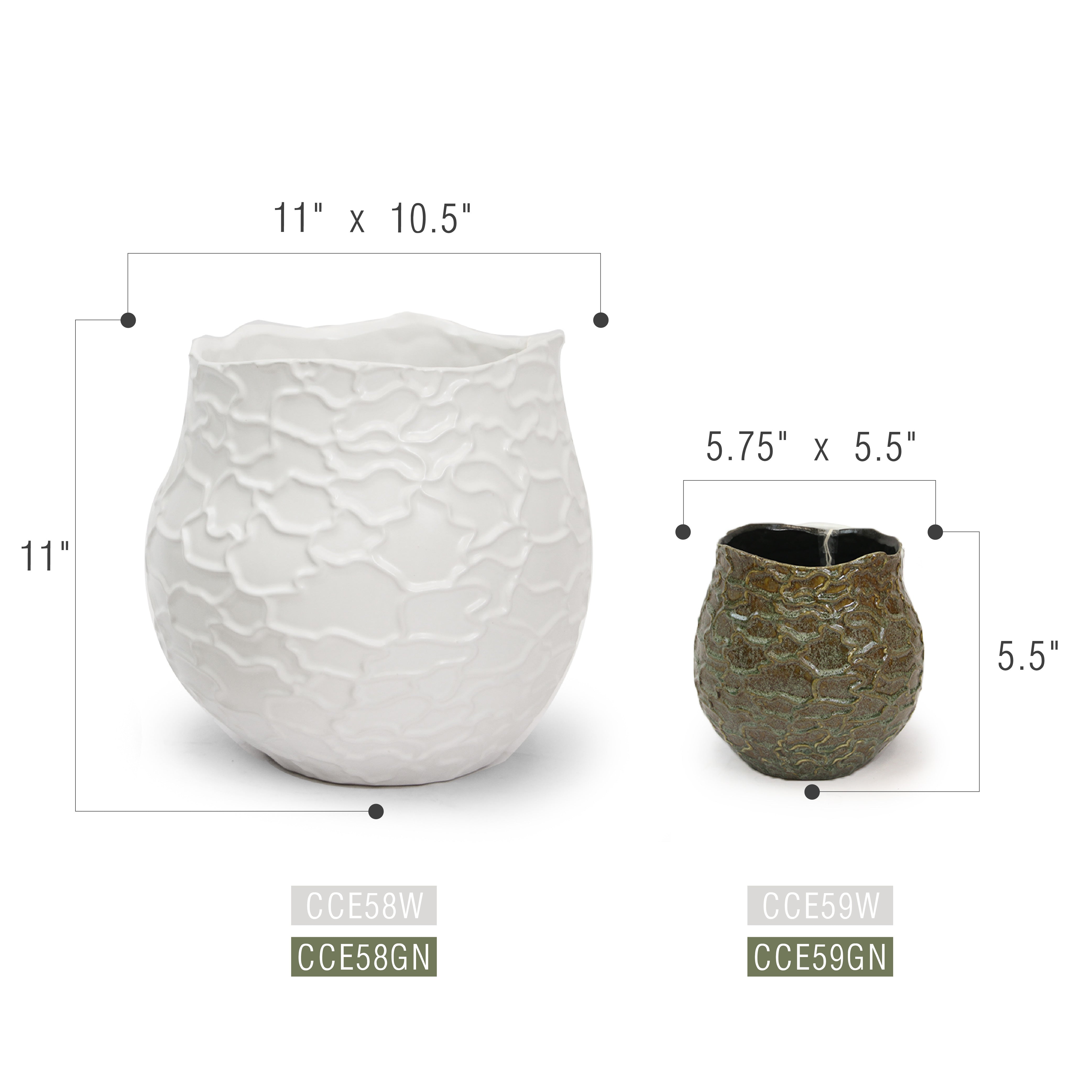 Galore Home Eclipse Vessel vaso ceramica verde piccolo