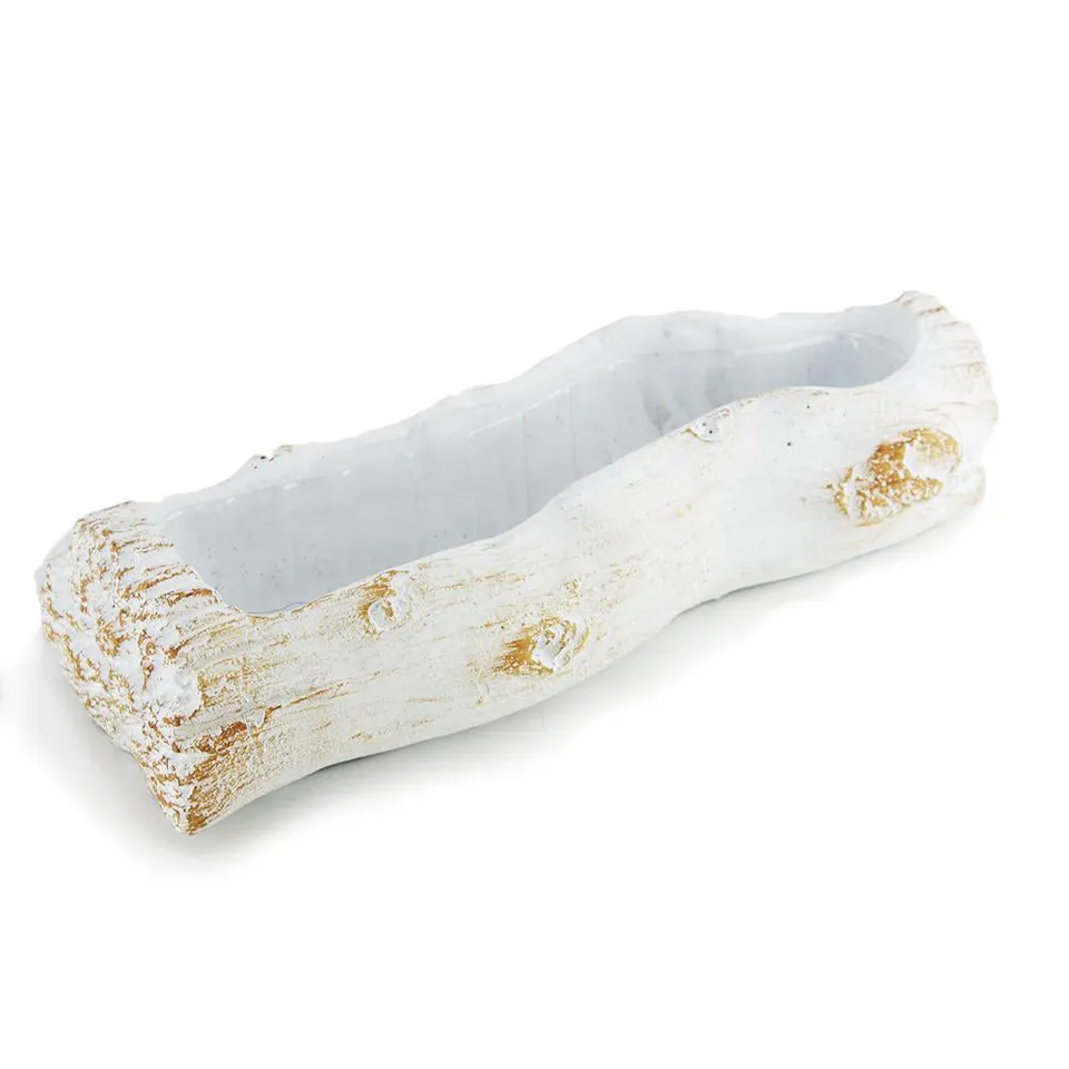 Galore Home Ceramic Log Fioriera Ceramica Tronco Bianca