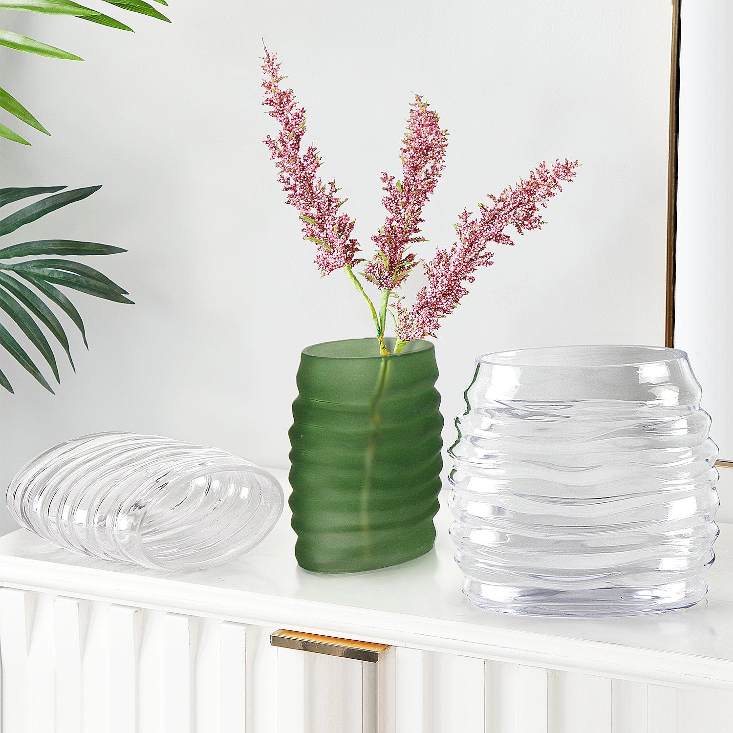 Galore Home Oba vaso in vetro Small Trasparente verde
