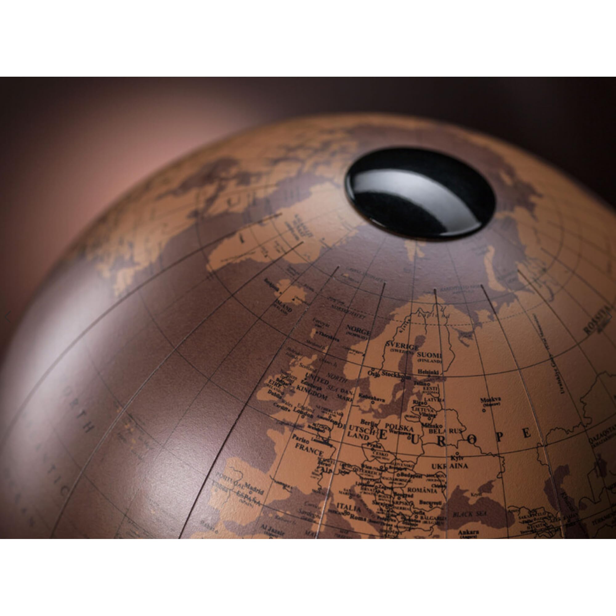 Zoffoli Orbis Tecnocuoio mappamondo tavolo 22 cm marrone