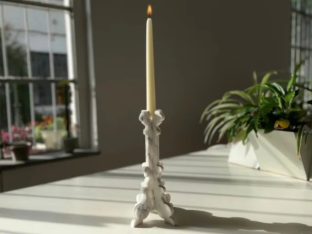 Cyrcus Design Baroque candelabro marmo Carrara 22x22 cm