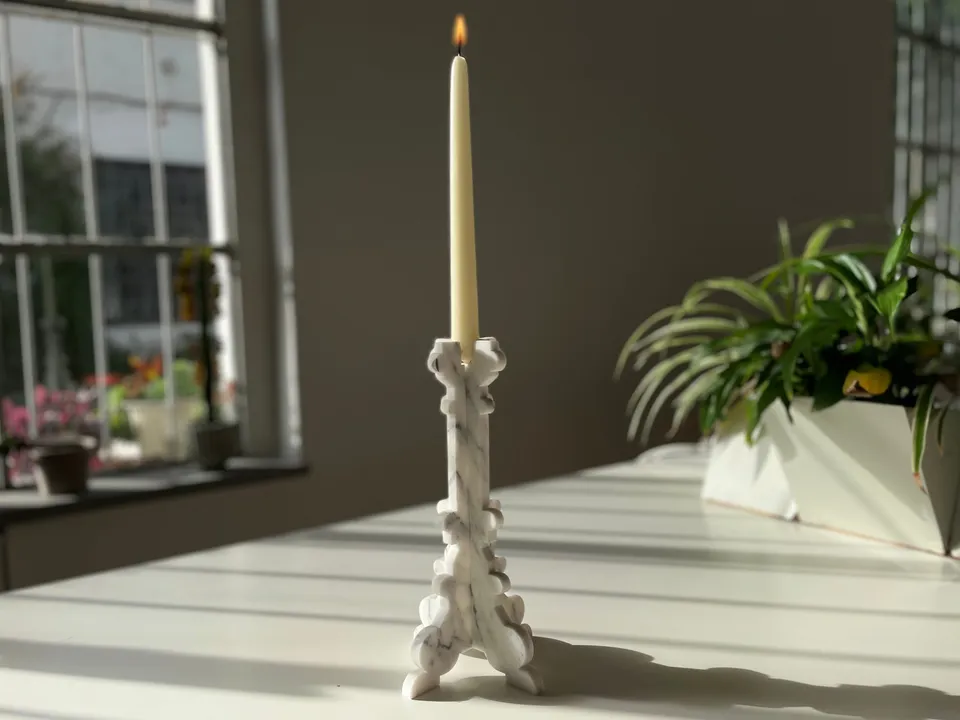 Cyrcus Design Baroque candelabro marmo Carrara 22x22 cm
