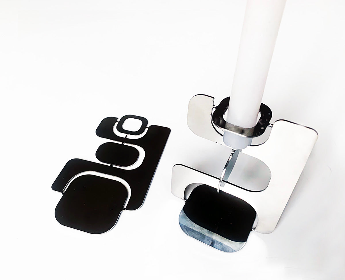 Cyrcus Design Echoes portacandela acciaio mirror da piegare