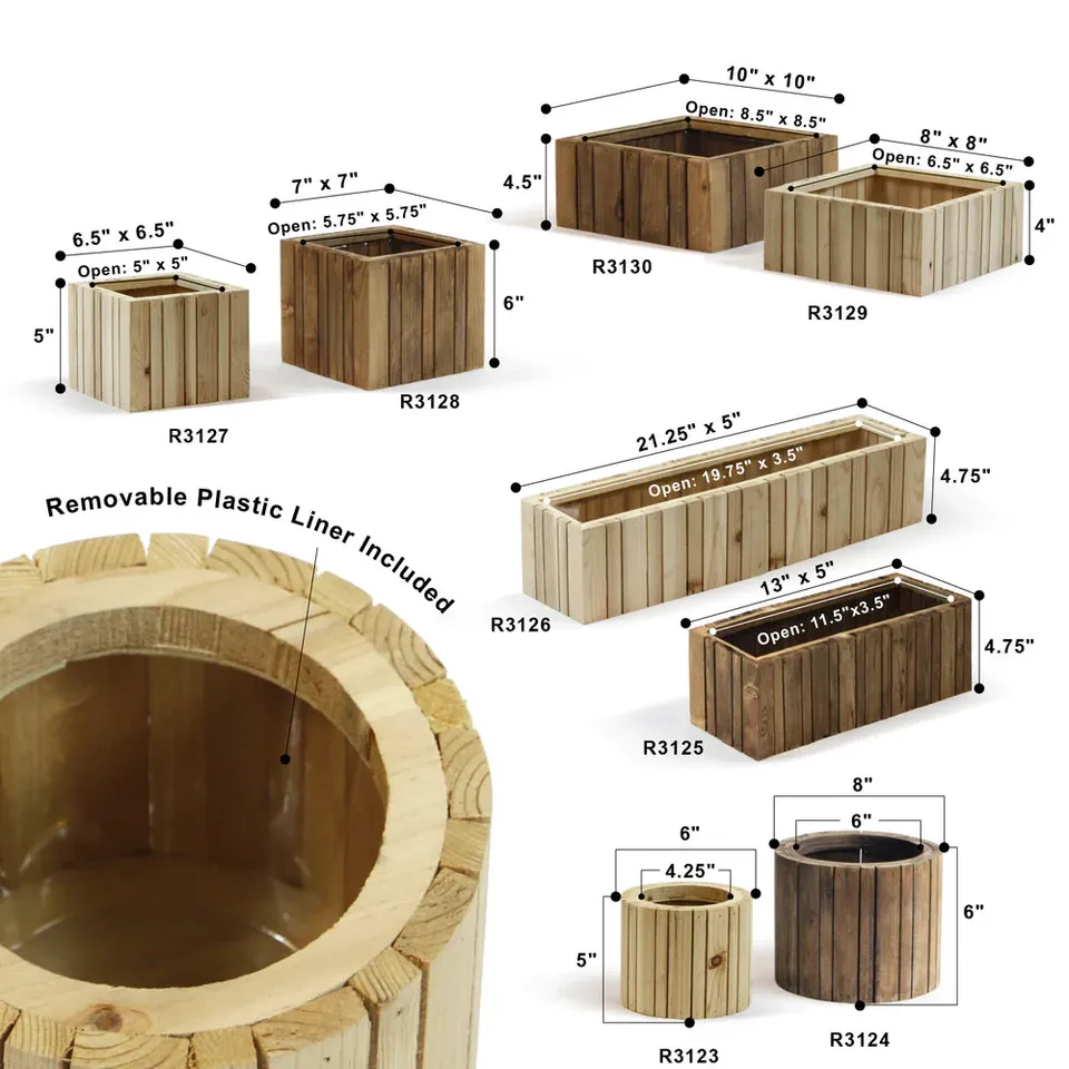 Galore Home Vertical Slat fioriera legno Natural R3125