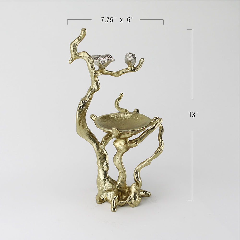 Galore Home portacandele oro uccelli in alluminio