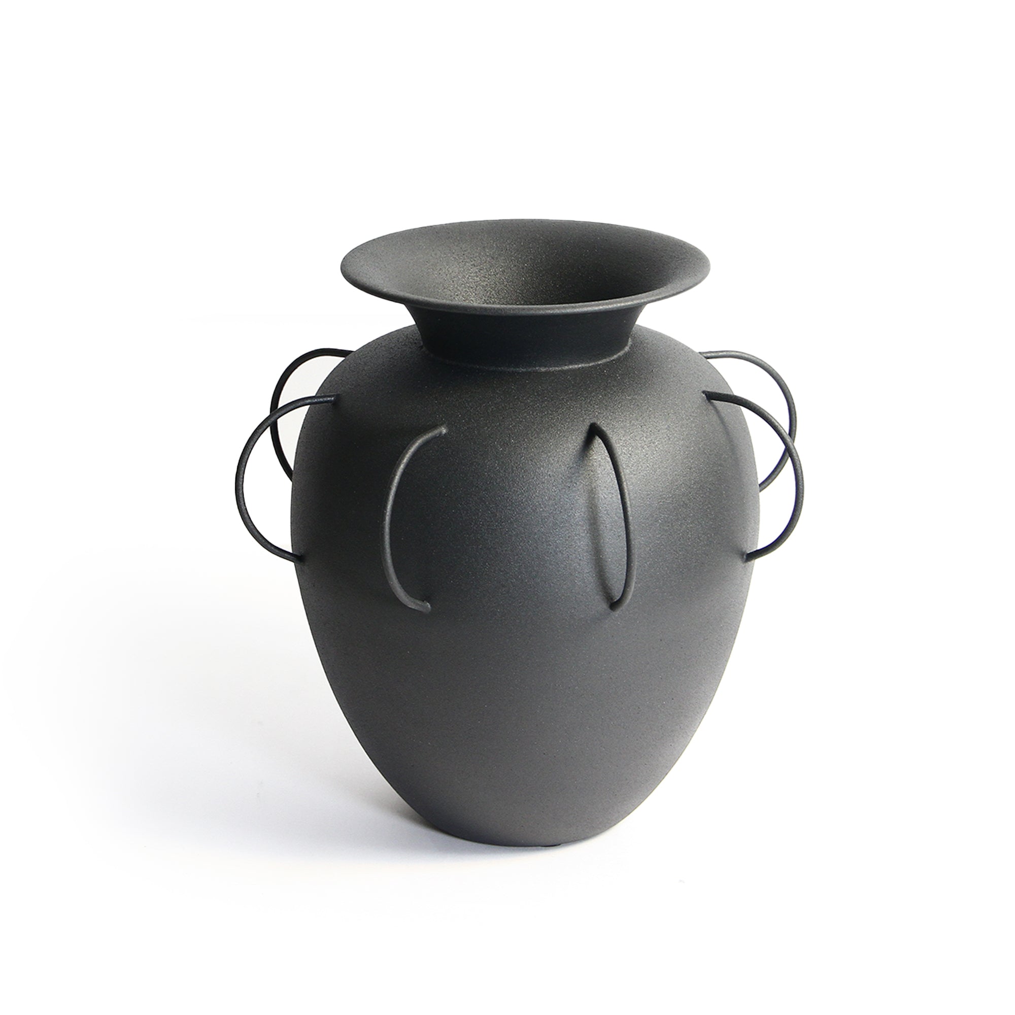 Galore Home Aurea Jar vaso in metallo nero opaco
