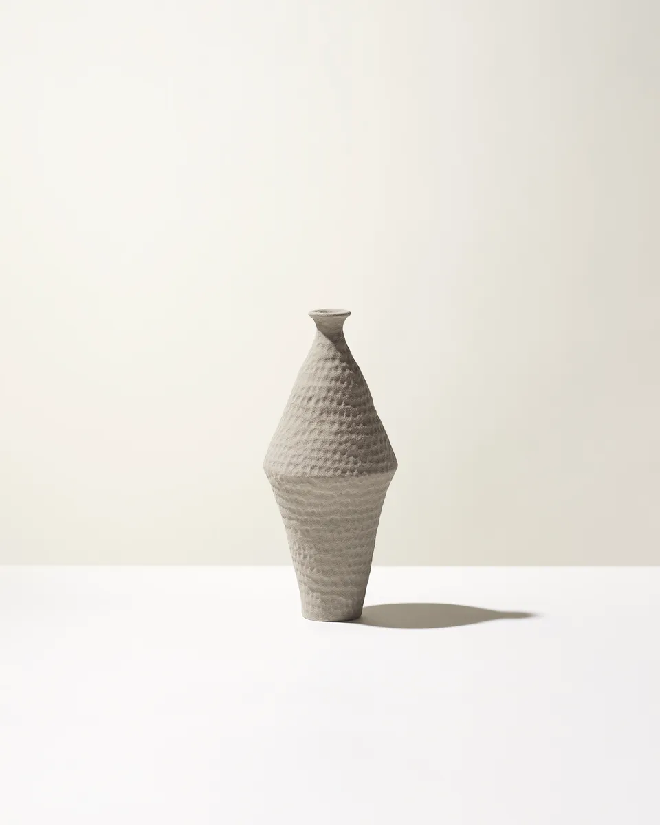 Ceramica Gatti 1928 Battuti Omicron CB106 vaso grigio opaco