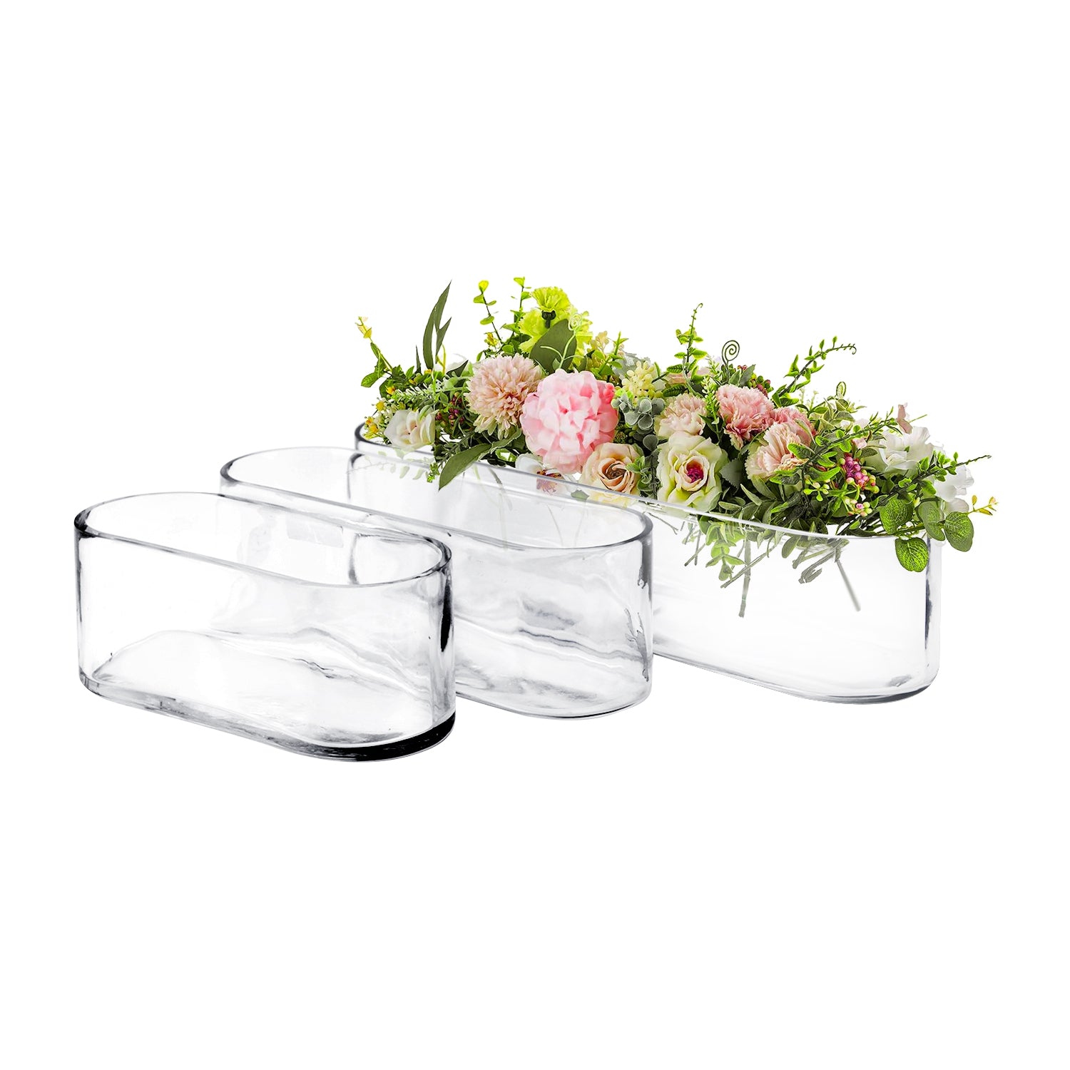 Galore Home vaso ovale vetro centro tavola piccolo