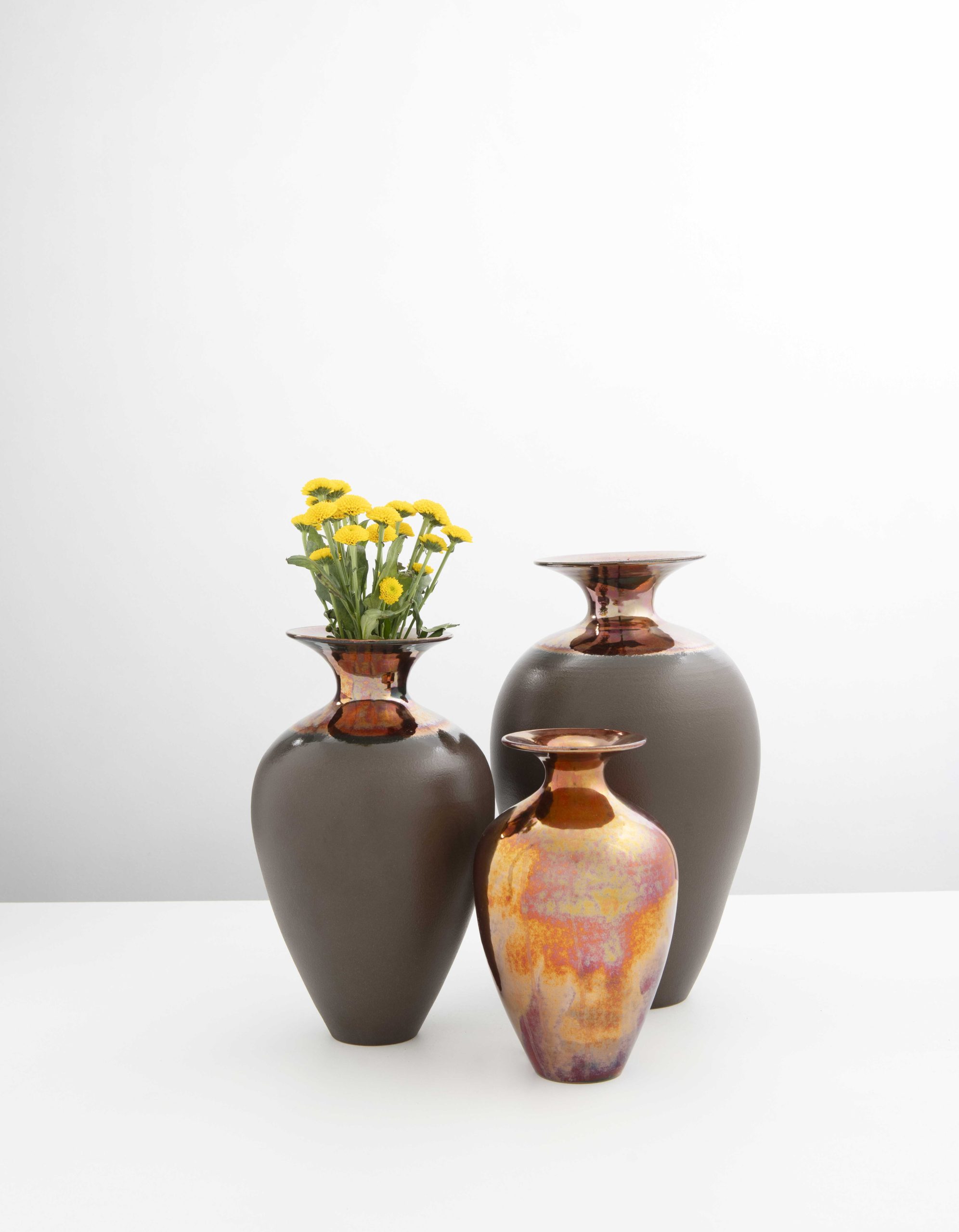 Ceramica Gatti 1928 Riflesso Stromboli vaso RM742 metallico