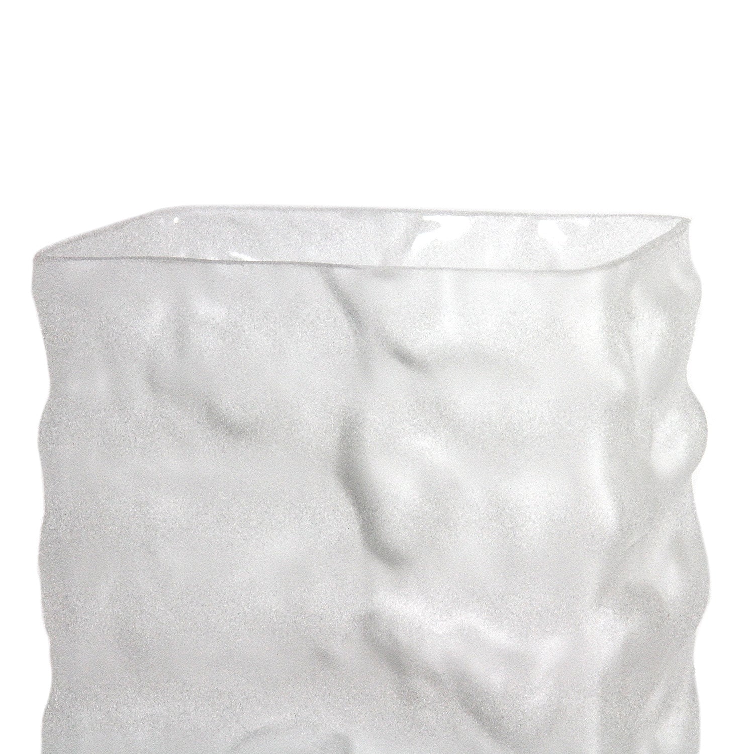 Galore Home Glacial Vaso in Vetro Rettangolare Clear Testurizzato